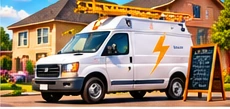 Colorful illustration representing electricians